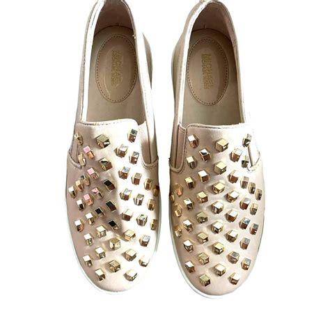 michael kors shoes white and gold|Michael Kors white flats.